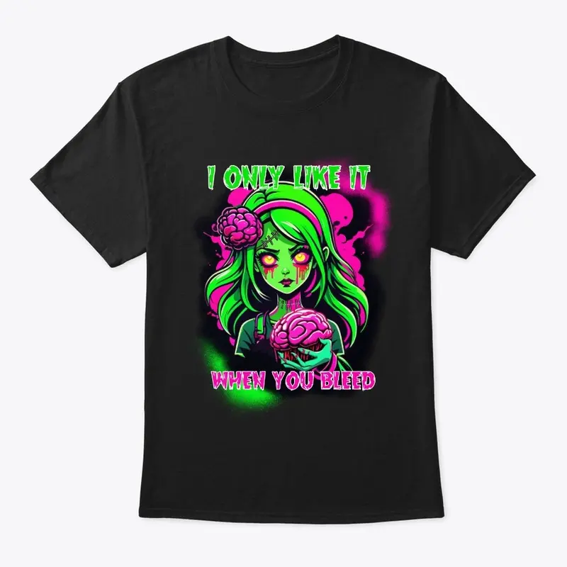 Brains Zombie girl Tee