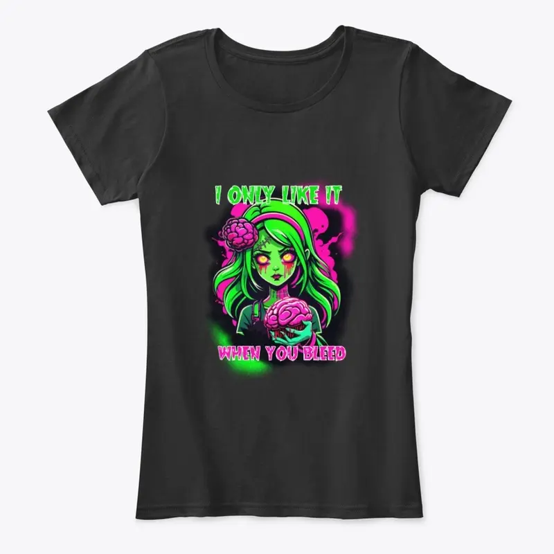 Brains Zombie girl Tee